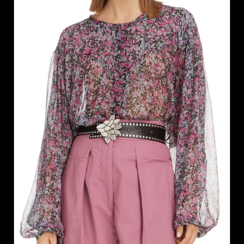 Candie’s Floral Cropped Blouse